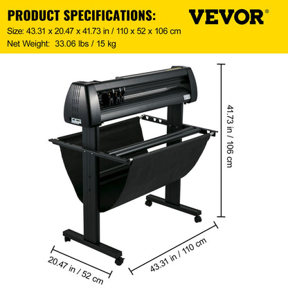 Plotter de Vinil VEVOR 870 mm com Suporte Robusto