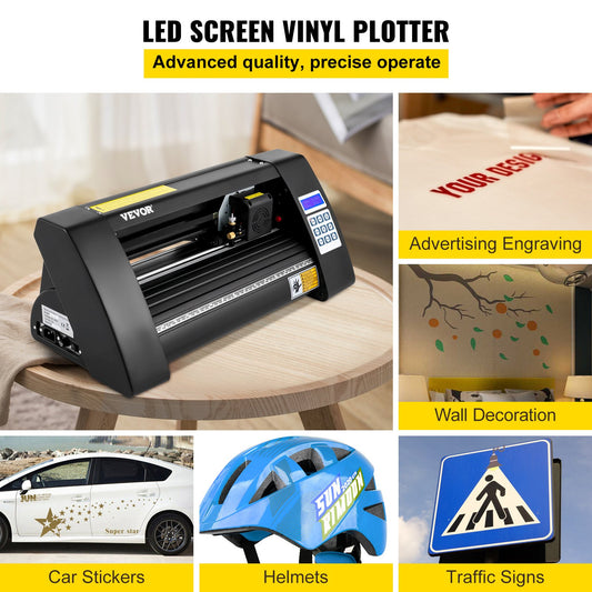 Plotter de Vinil VEVOR 375mm com Ecrã LED e Olho Óptico