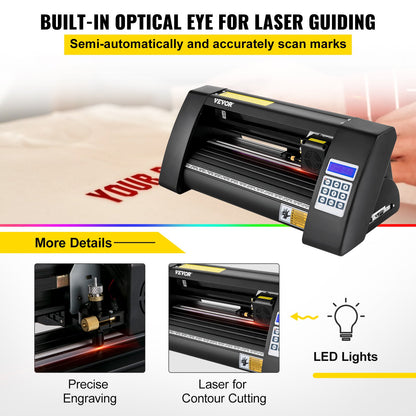 Plotter de Vinil VEVOR 375mm com Ecrã LED e Olho Óptico
