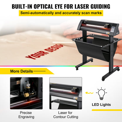 Cortadora de Vinil VEVOR 720mm com Ecrã LED e Olho Óptico
