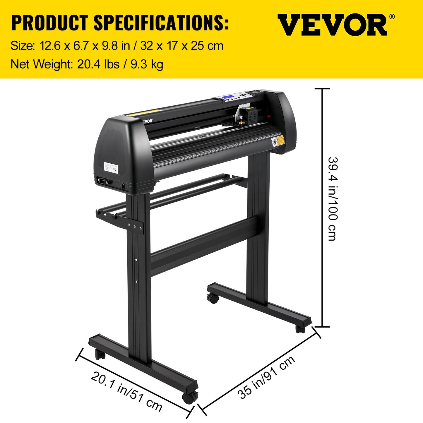Cortadora Vinil VEVOR 28" com Software Incluído