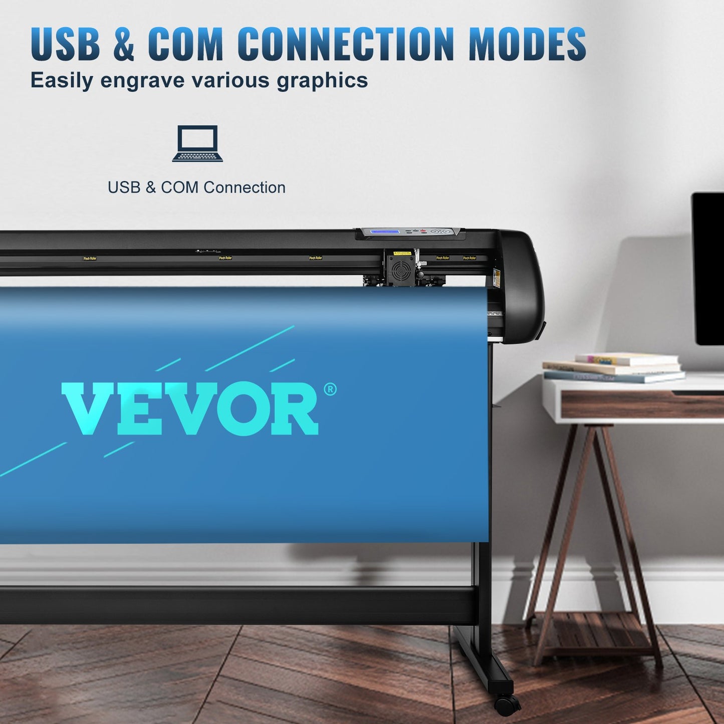 Plotter de Corte VEVOR 1350mm Alta Precisão e Velocidade Ajustável