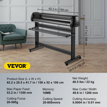 Plotter de Corte VEVOR 1350mm Alta Precisão e Velocidade Ajustável