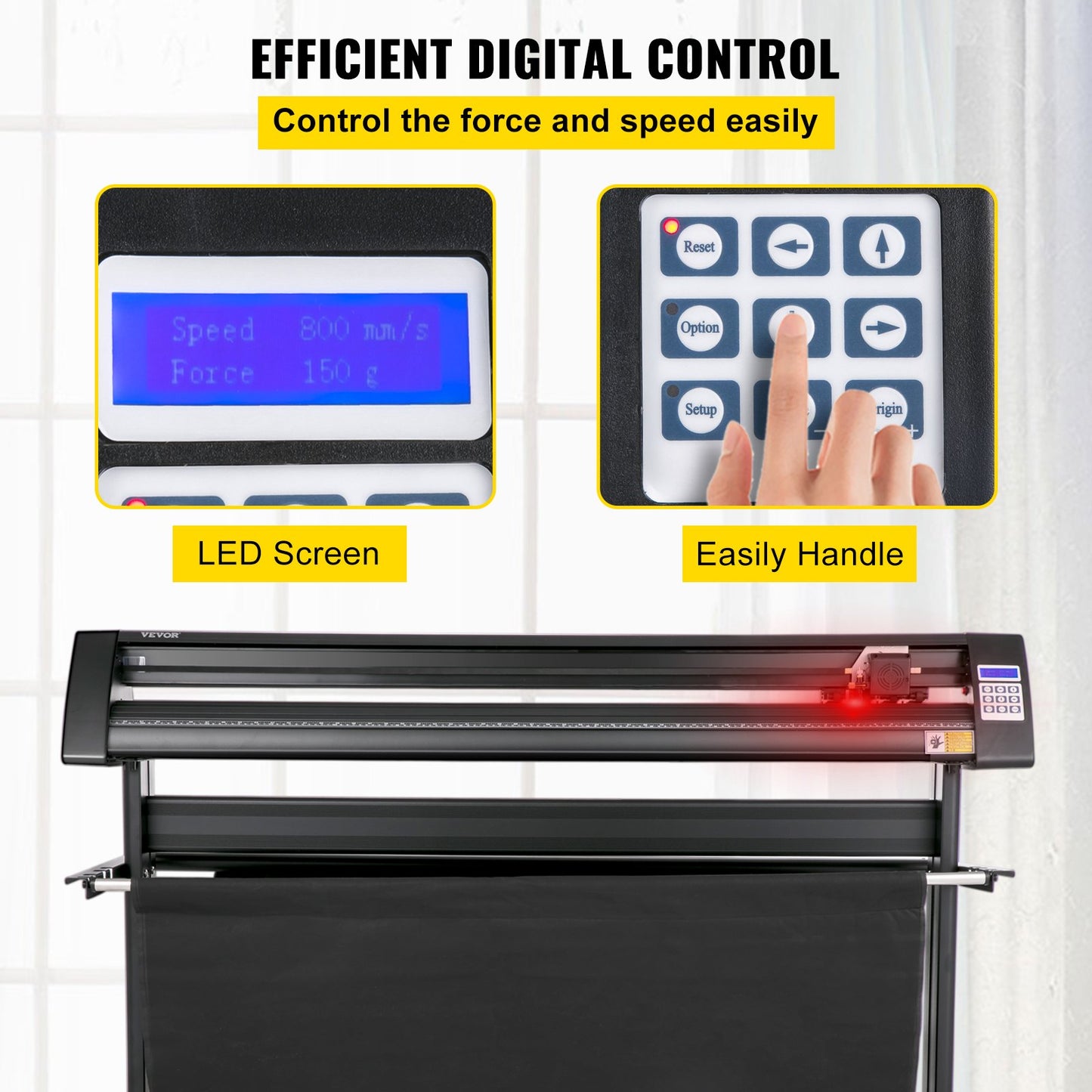 Plotter de Vinil VEVOR 1350mm com Ecrã LED e Olho Óptico