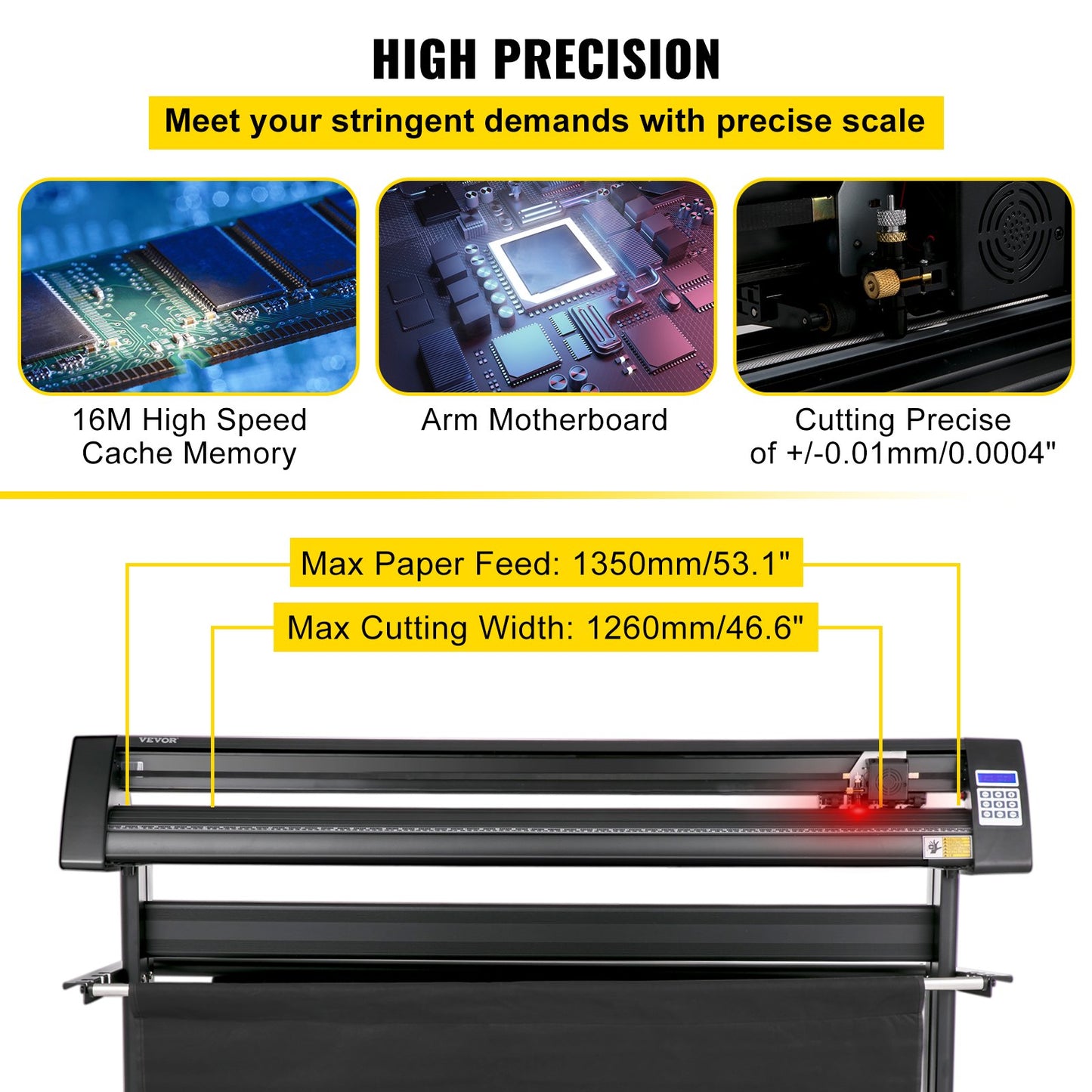 Plotter de Vinil VEVOR 1350mm com Ecrã LED e Olho Óptico