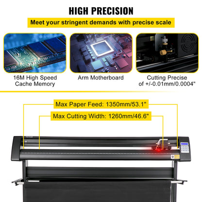 Plotter de Vinil VEVOR 1350mm com Ecrã LED e Olho Óptico