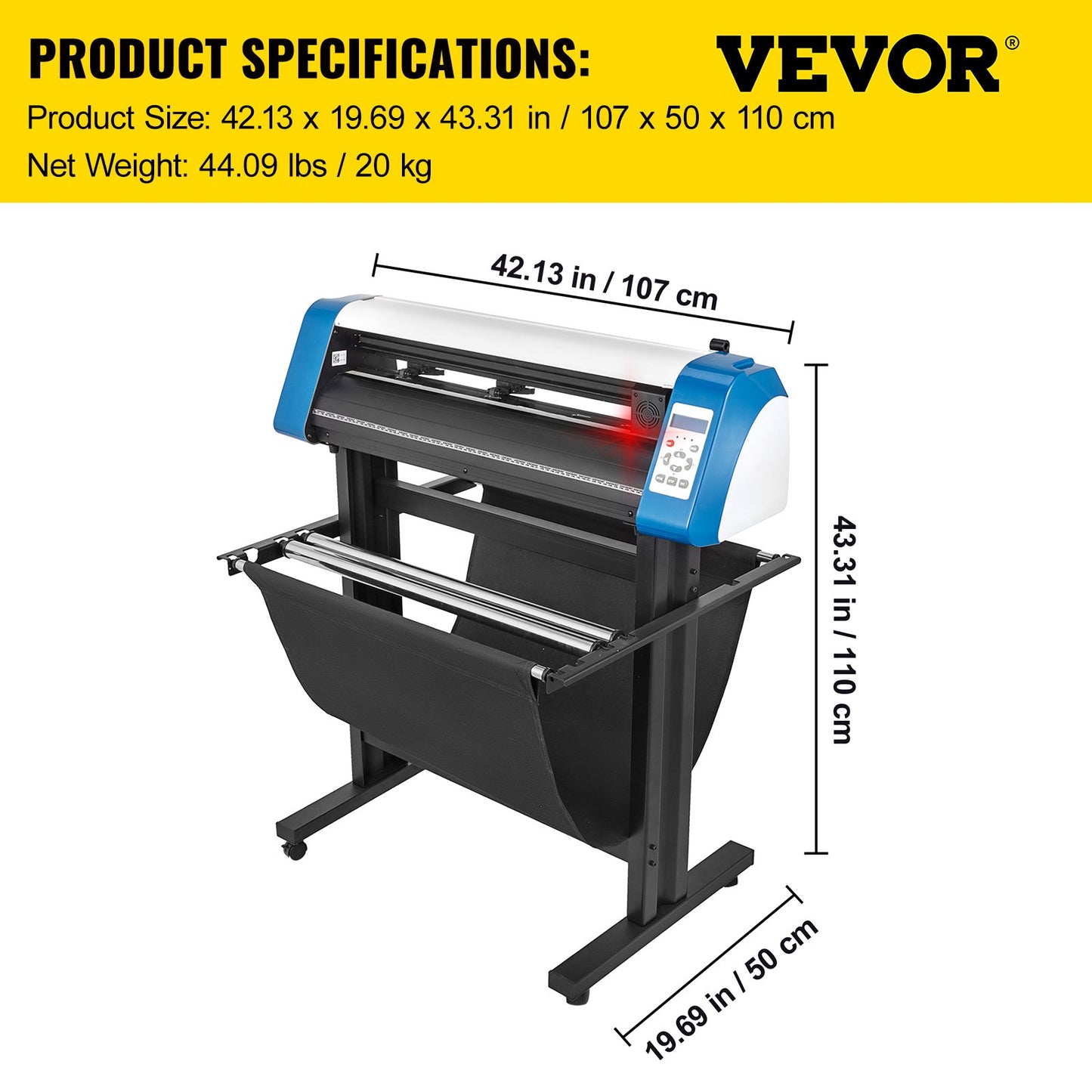 Cortadora de Vinil VEVOR 34" com Sensor e USB