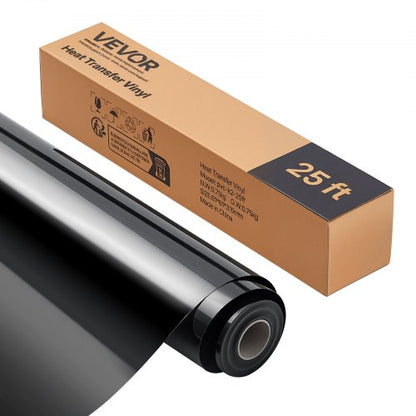 Vinil Transferência Térmica Preto Brilhante VEVOR 305x7260mm