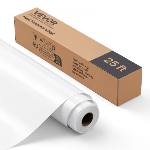 Vinil Transferência Térmica VEVOR Branco Brilhante 304x7260mm