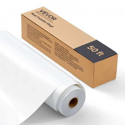 Vinil Transferência Térmica VEVOR Branco Brilhante Rolo 30x15240mm