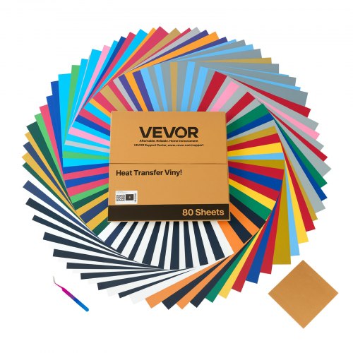 Vinil Transferível VEVOR 80 Peças Multicolor para T-shirts