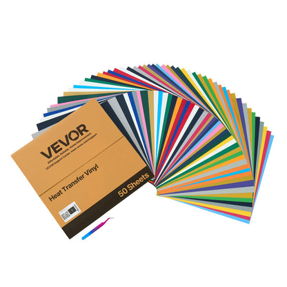 Vinil Transferência Térmica VEVOR 50 Folhas Multicolor
