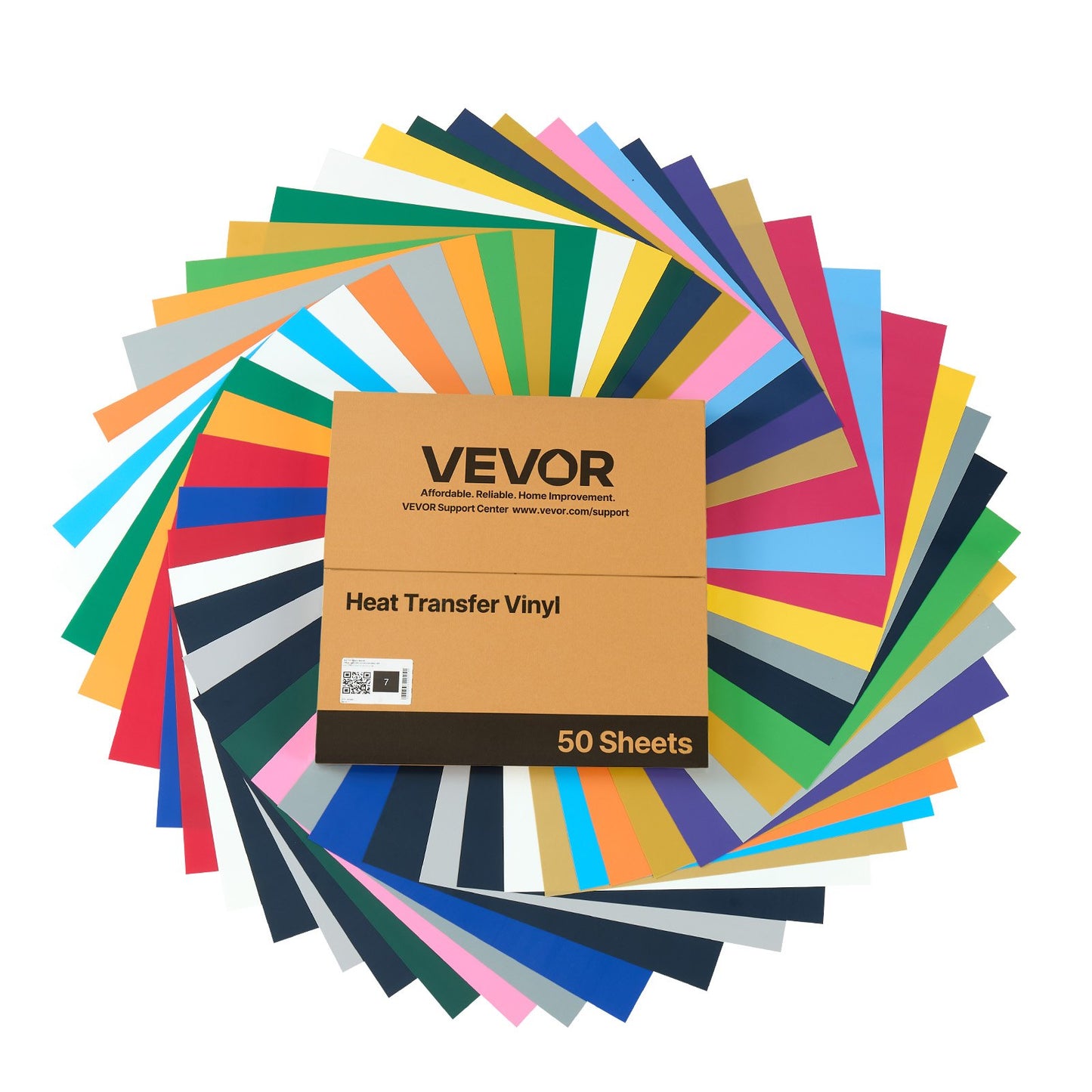 Vinil Transferência Térmica VEVOR 50 Folhas Multicolor