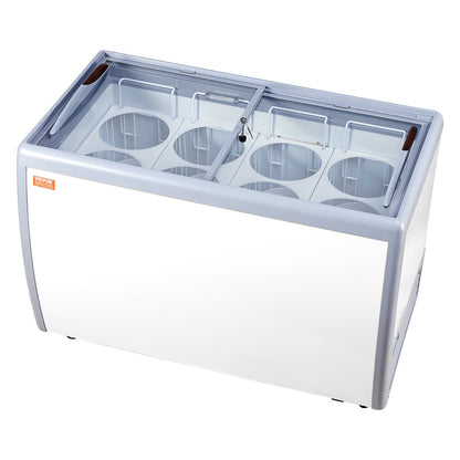 Expositor Comercial Gelados VEVOR 370L com Tampa de Vidro Móvel