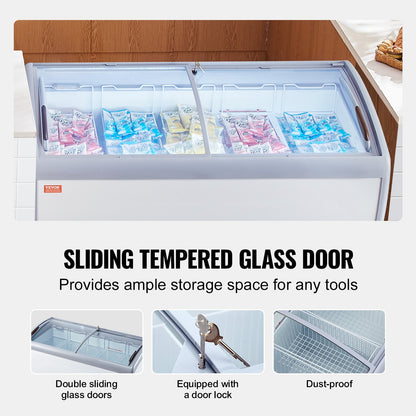Vitrine Comercial para Gelados VEVOR 460L com Rodas