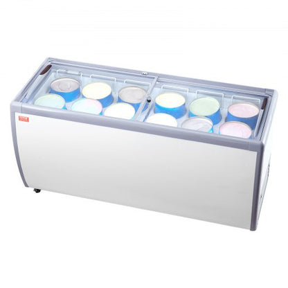Expositor Comercial de Gelados VEVOR 567L com Tampa de Vidro