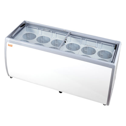 Expositor Comercial de Gelados VEVOR 567L com Tampa de Vidro