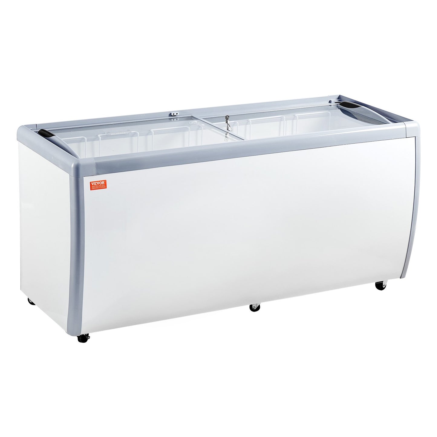 Expositor Comercial de Gelados VEVOR 567L com Tampa de Vidro