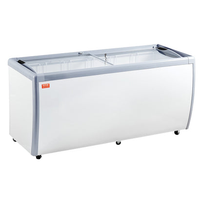 Expositor Comercial de Gelados VEVOR 567L com Tampa de Vidro