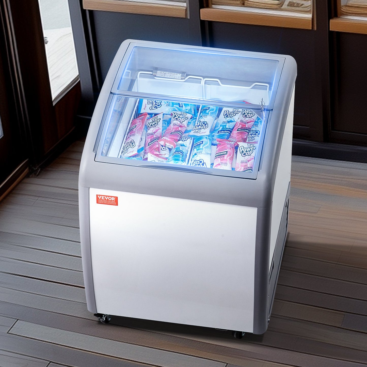 Vitrina Comercial para Gelados VEVOR 154L com Tampa de Vidro