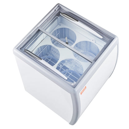 Expositor Comercial de Gelados VEVOR 158L com Tampa de Vidro
