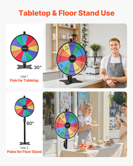Roda da Fortuna Giratória 610 mm com 12 Espaços Ajustável