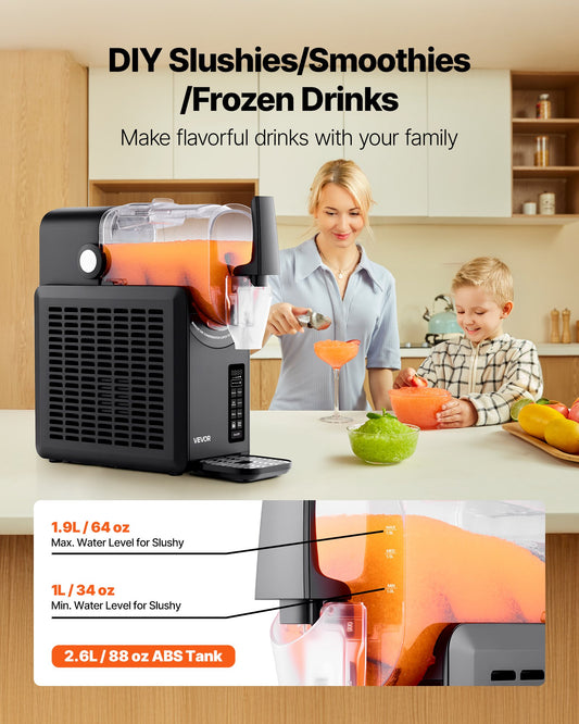Máquina Slushy VEVOR 2.6L - Bebidas Geladas Sem Gelo