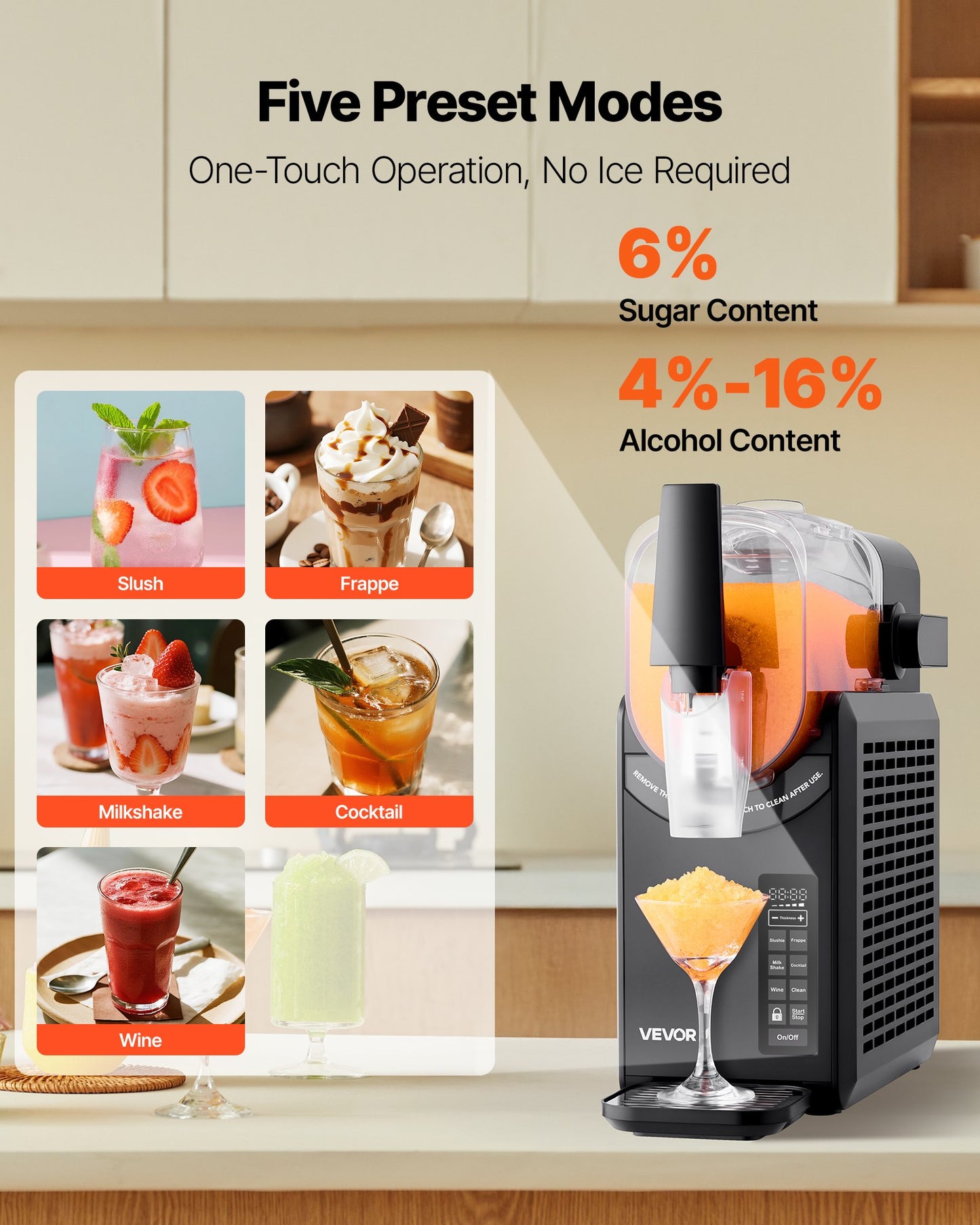 Máquina Slushy VEVOR 2.6L - Bebidas Geladas Sem Gelo