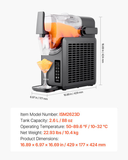 Máquina Slushy VEVOR 2.6L - Bebidas Geladas Sem Gelo