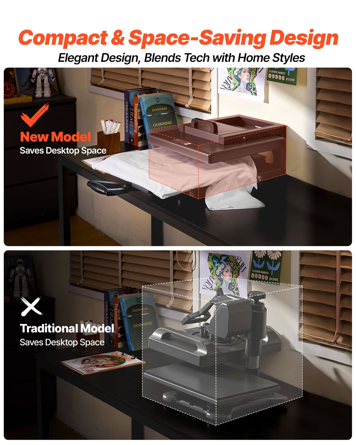 Prensa Térmica 5 em 1 VEVOR 380x380 mm Multifuncional