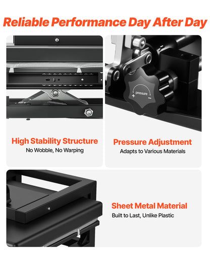 Prensa Térmica 5 em 1 VEVOR 380x380 mm Multifuncional