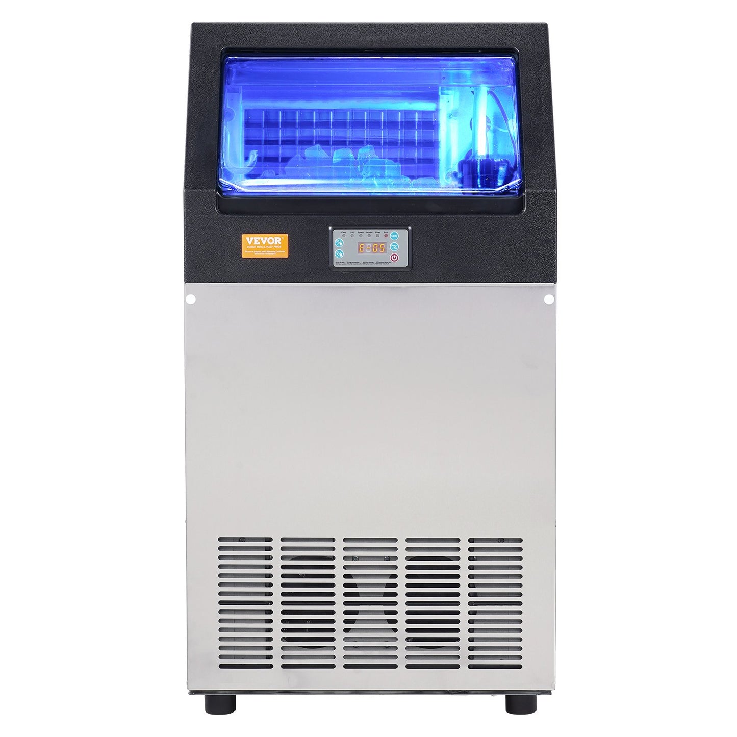 Máquina de Gelo Comercial VEVOR 100lbs/24H Rápida