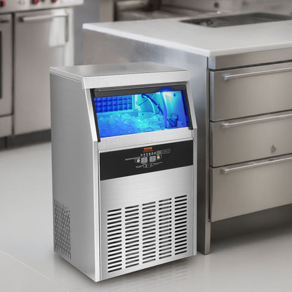 Máquina de Gelo Comercial VEVOR 56kg/24H - 60 Cubos