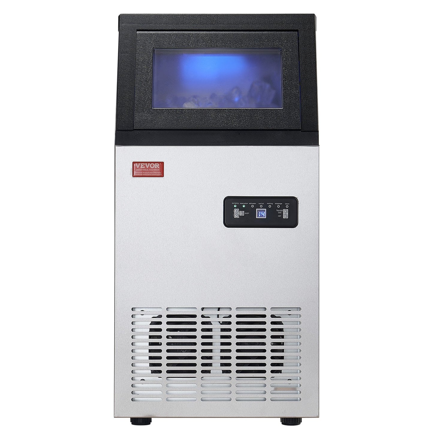 Máquina de Gelo Comercial VEVOR 80lbs/24H com Display LED