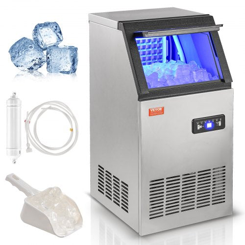 Máquina de Gelo Comercial VEVOR 45.4 kg/24h - 45 Cubos