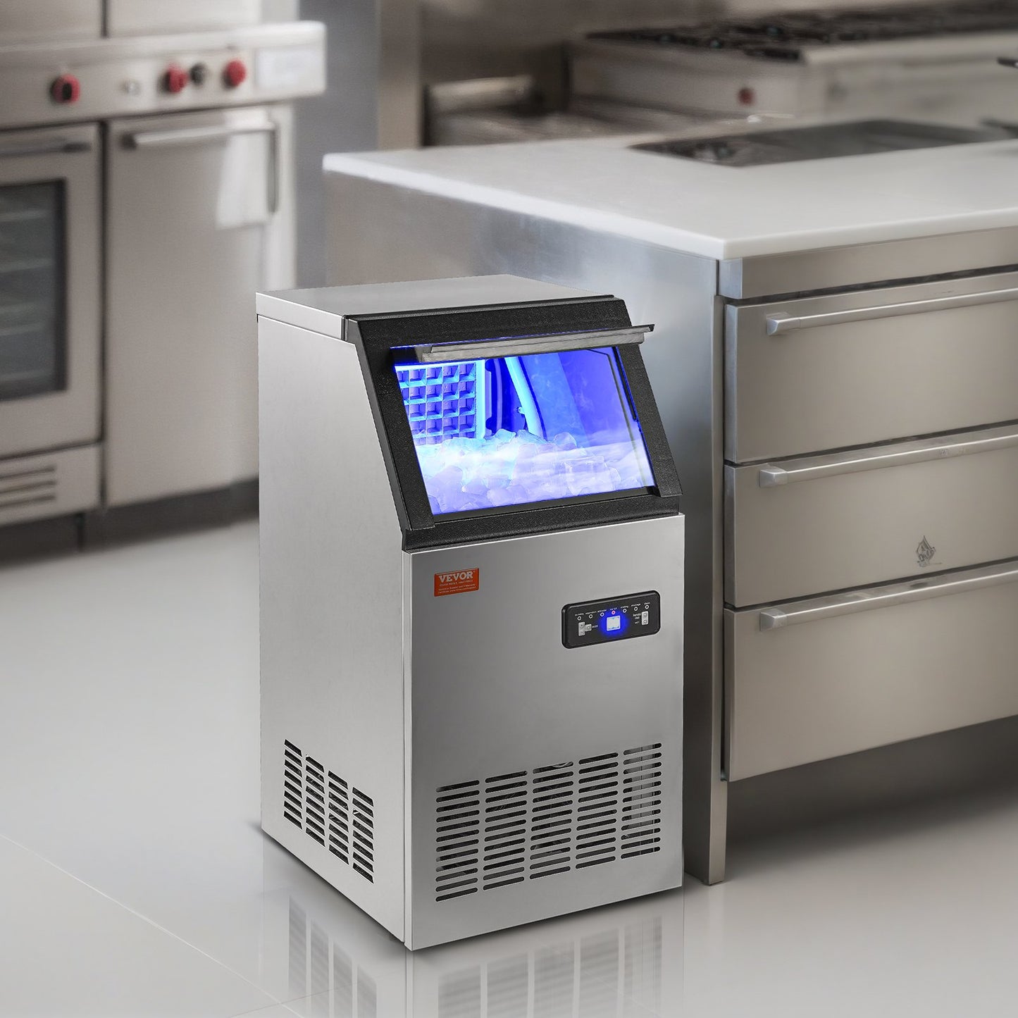 Máquina de Gelo Comercial VEVOR 45.4 kg/24h - 45 Cubos