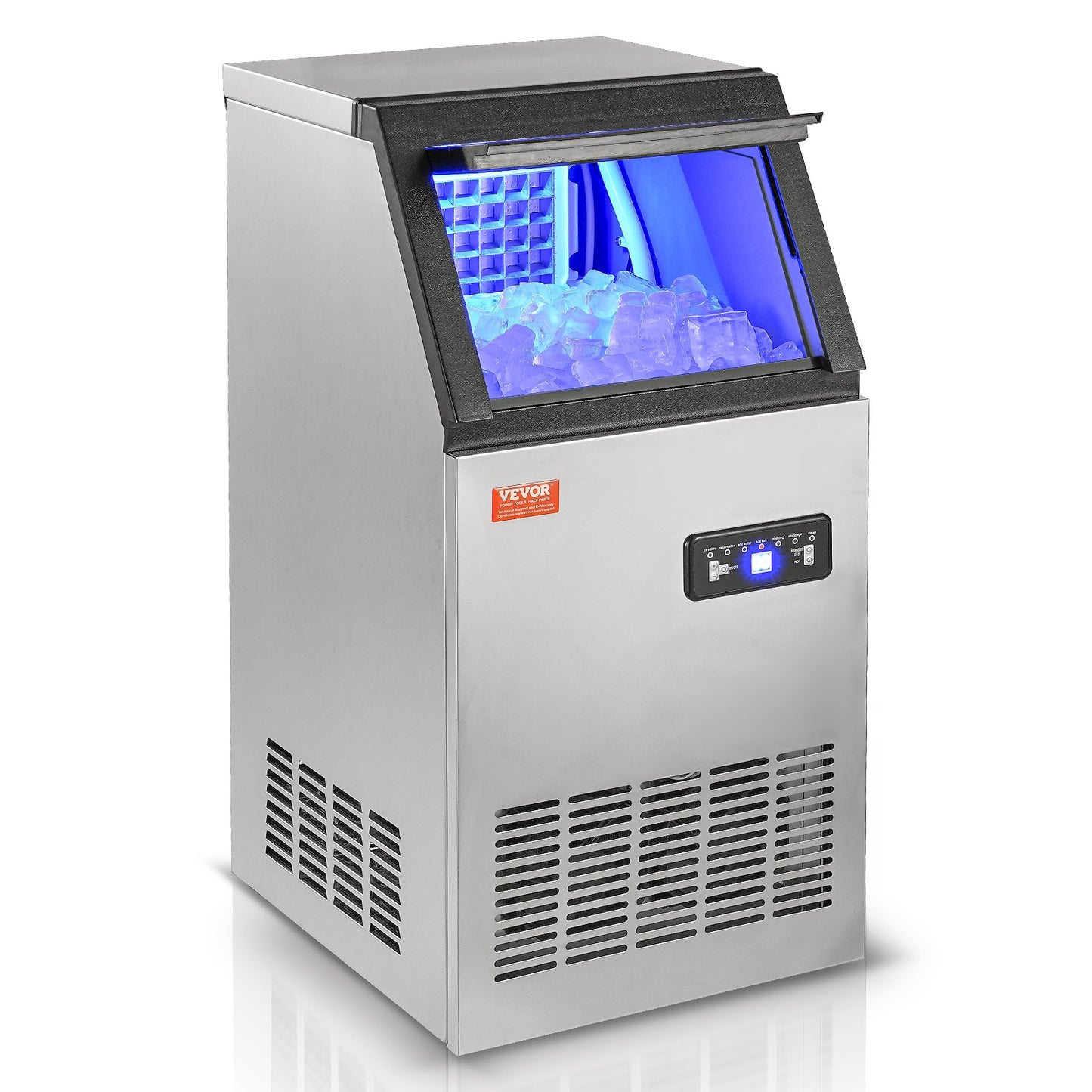 Máquina de Gelo Comercial VEVOR 45.4 kg/24h - 45 Cubos