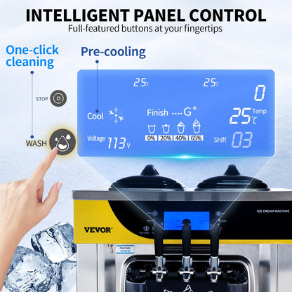 Máquina Gelado Soft Serve Comercial 2200W 30L/H VEVOR