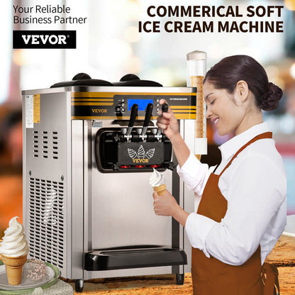 Máquina de Gelados Soft Serve Comercial 22-30L/H VEVOR