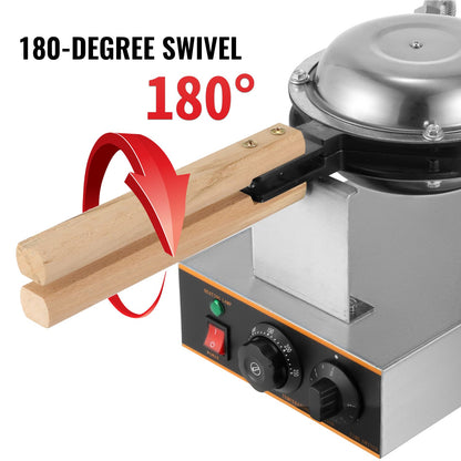 Máquina Profissional de Waffles de Ovo VEVOR 220V 1400W