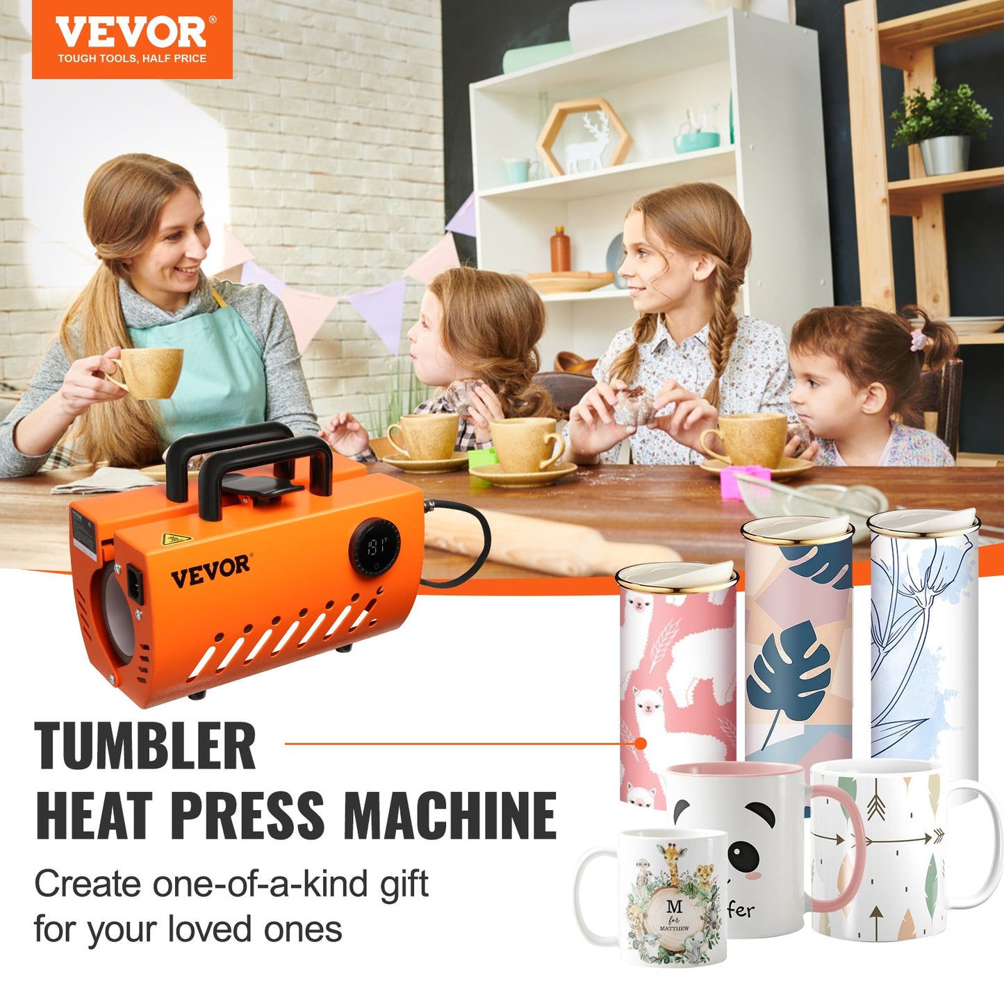 Prensa Térmica VEVOR para Canecas e Copos 11-30oz