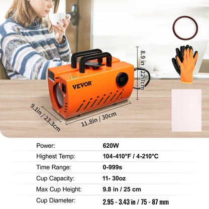 Prensa Térmica VEVOR para Canecas e Copos 11-30oz