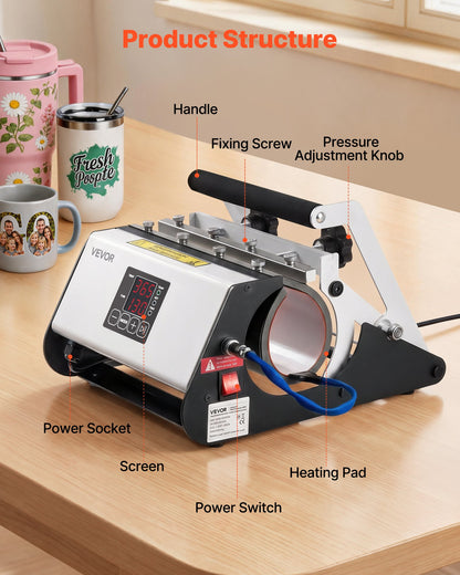Máquina Prensa Térmica para Canecas e Copos Sublimação