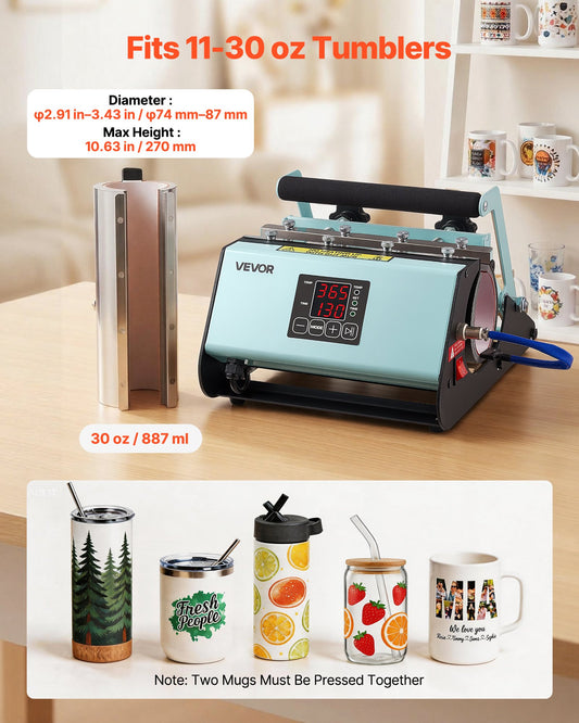 Prensa Térmica para Canecas VEVOR 887 mL com Controlo Preciso