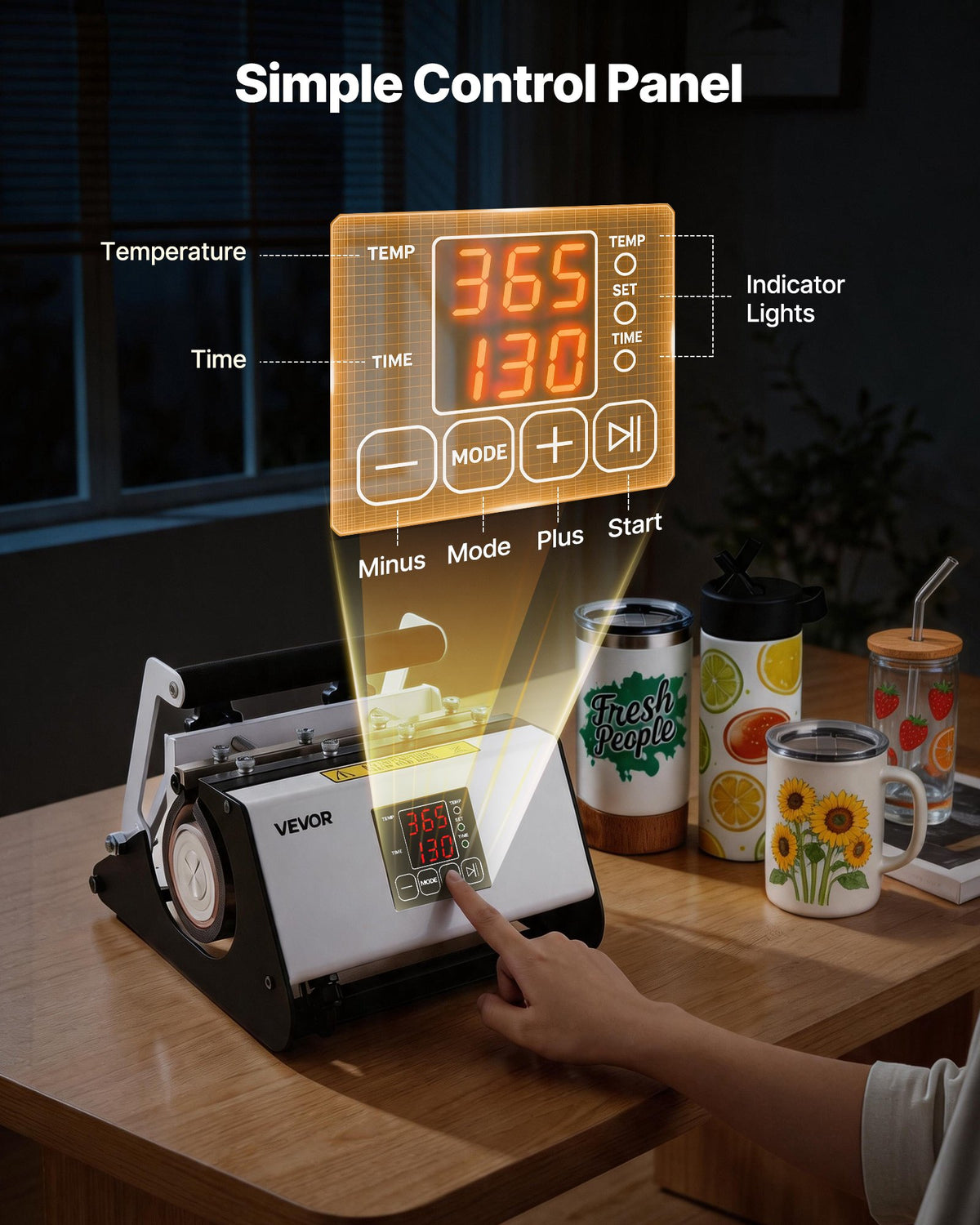 Máquina Prensa Térmica para Canecas e Copos 887 mL VEVOR