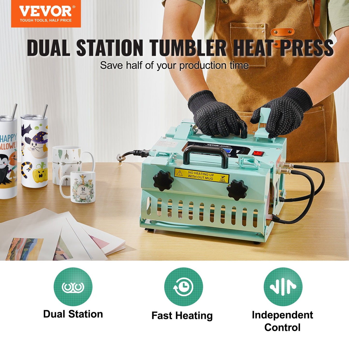 Máquina de Sublimação VEVOR para Canecas 2 Estações