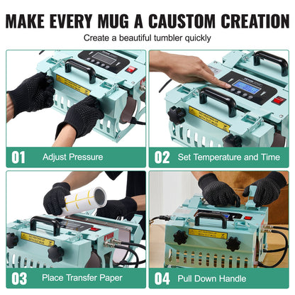 Máquina de Sublimação VEVOR para Canecas 2 Estações