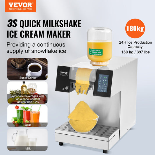 Máquina de Gelo Floco de Neve Comercial VEVOR 180kg/24h