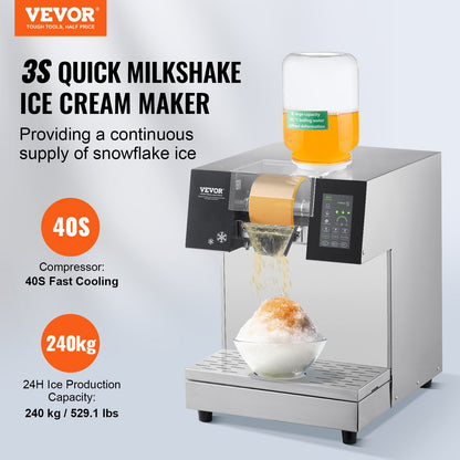 Máquina Comercial de Gelo Floco de Neve VEVOR 240kg/dia