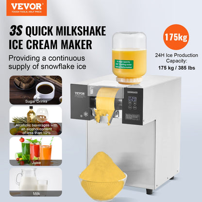 Máquina de Gelo Floco de Neve Comercial 385L/24H VEVOR